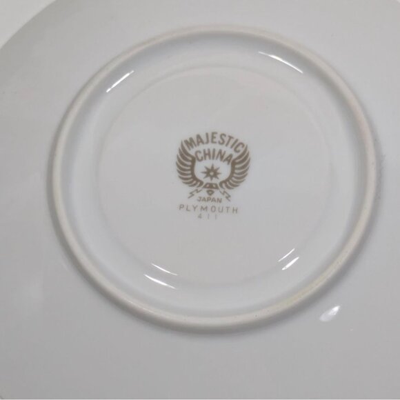 Majestic China Plymouth White Silver Floral Saucer Japan - Picture 9 of 9